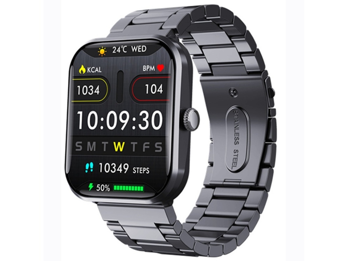Smartwatch com monitoramento de frequência cardíaca, pressão arterial e temperatura, notificação push e medição de açúcar não invasiva. Não é Sa Bestvite