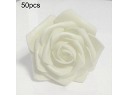 50 Rosas Artificiais de Espuma para Casamento, Buquê de Noiva Faça Você Mesmo, Decoração de Festa, Cor Bege BRILVIBERA