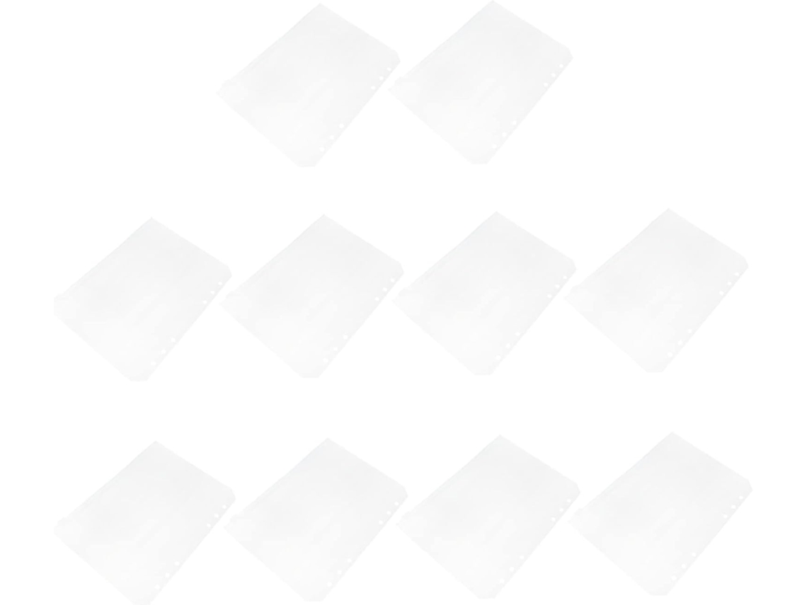 Zíper Em Pvc Para Pastas A5/a6/b5, Pacote Com 10 Unidades, Transparente, Durável E Prático, Ideal Pa Gokoco