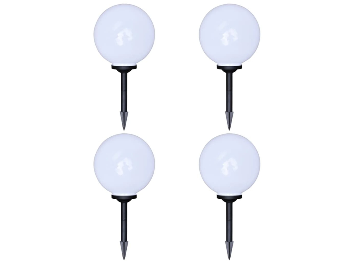 Conjunto 4 Iluminação jardim VIDAXL White Plastic