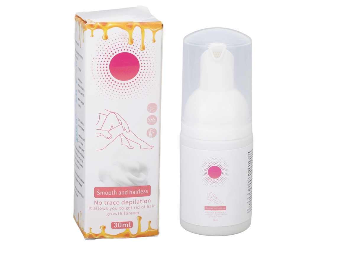 Spray depilatório em mousse de cera de abelha 2026 com extrato vegetal hidratante para braços e pernas 30ml