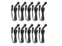 Pacote Com 10 Cabos De Extensão Led À Prova Dágua Ip67, 1 M/3,3 Pés, 2 Pinos Com Conectores Macho E Fêmea, Compatíveis Com Holofotes Led. Aquaforge