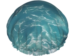 Touca De Banho Feminina Deep Ocean, Impermeável, Reutilizável, Com Cordão Elástico Lavável, Adequada Para Cabelos Longos