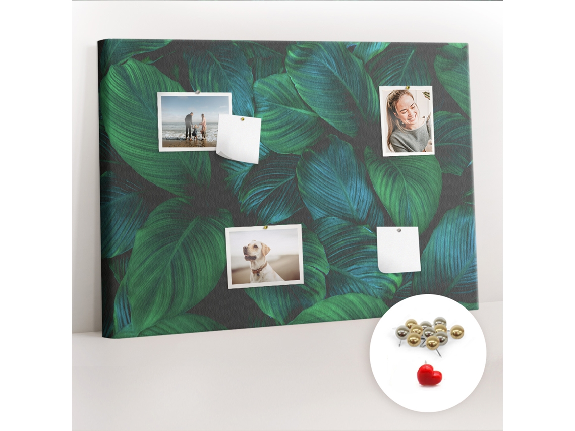 Quadro De Cortiça Folhas Da Natureza Para O Corredor Espelharte (70x100 Cm)
