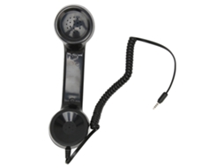Handset Retro Antirradição Multifuncional Para Celulares E Computadores Preto