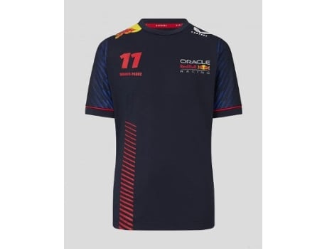 Camiseta infantil de poliéster azul marinho Red Bull