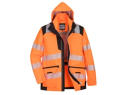 Jaqueta Respirável De Alta Visibilidade 5 Em 1 Pw3 Laranja E Preto / Gg