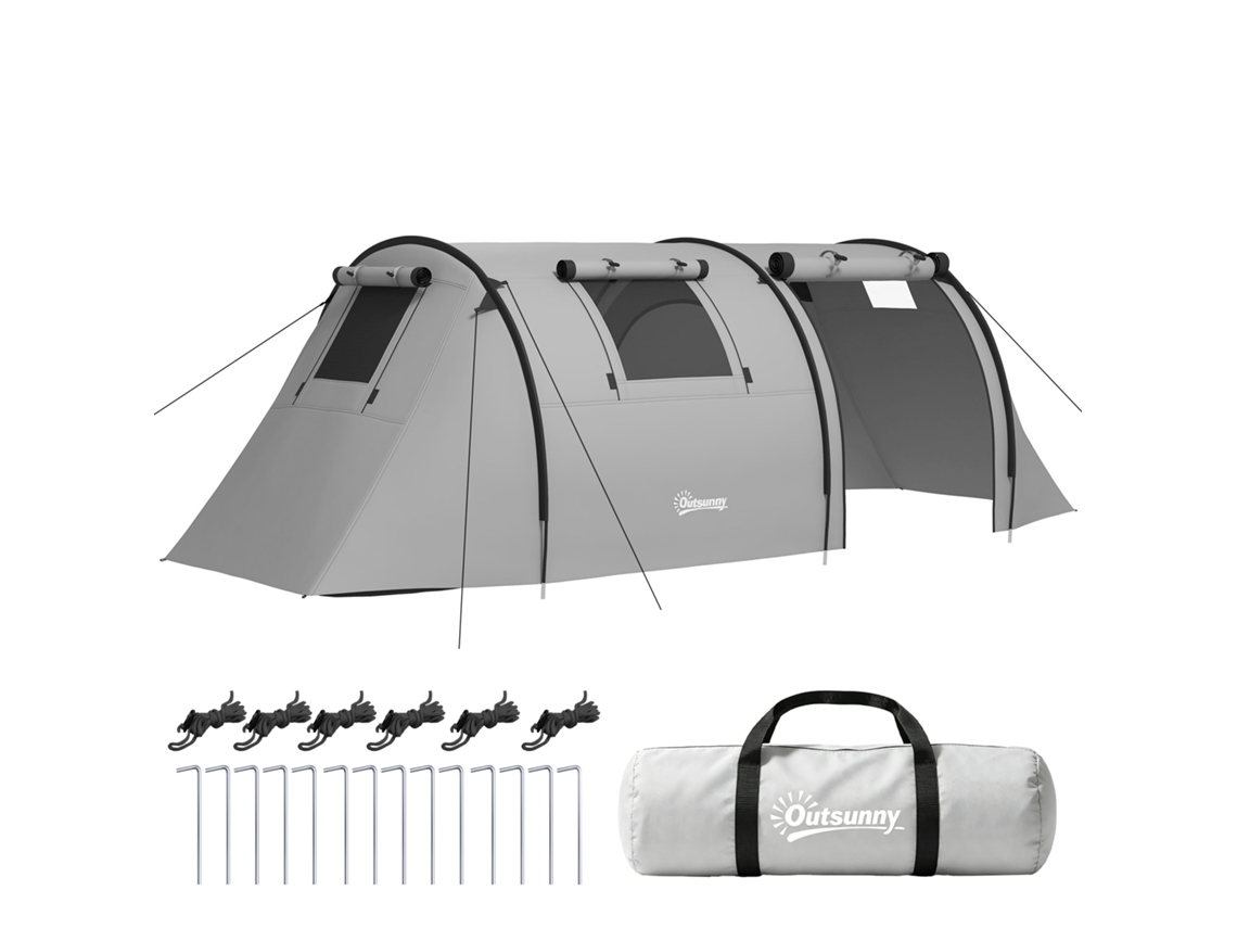Barraca De Camping Para 3-4 Pessoas, Com 1 Quarto E 1 Sala De Estar, Impermeável E Fácil De Transportar Com Bolsa Inclusa