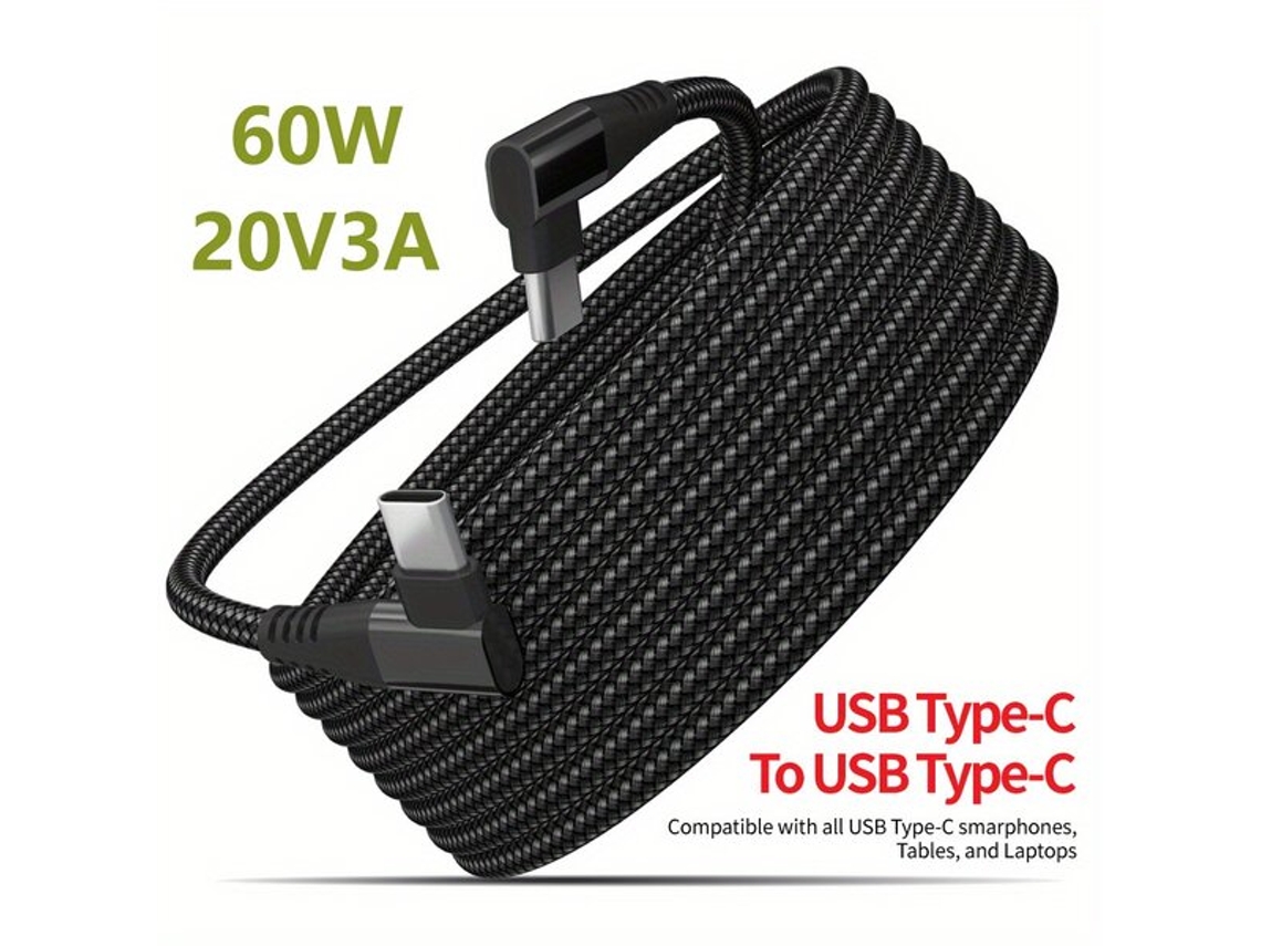 Cabo Usb C De Nylon Trançado 60 W Pd. Tadvyyvayotoy