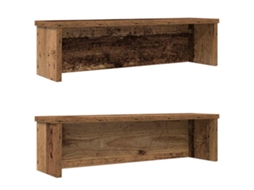 Vidaxl Racks De Cozinha Empilhável 2 Pcs Madeira Velha 60x15x16 Cm