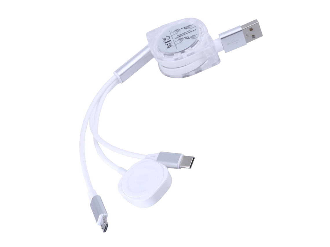 Cabo Retrátil Usb Para Tipo-c Com 100 Cm De Comprimento, Telescópico,