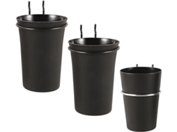 Conjunto De 3 Porta Copos Em Placa Perfurada Preta, Com Espaçamento De 2, 5cm