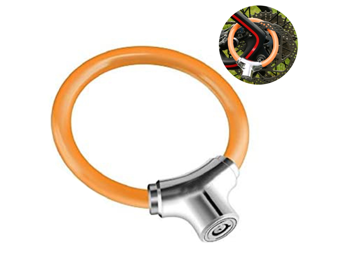 Lurelia Cadeado Bicicleta, Antirroubo, Portátil, Cores Preto/azul/laranja, 12mm, 300mm