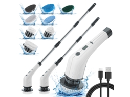 Escova Rotativa de Limpeza com 8 Cabeças CZHHMART (branco)