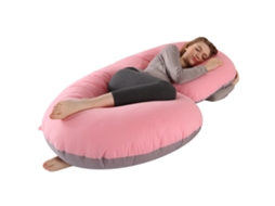 Almofada para Grávidas, Travesseiro para Gestantes em Formato de C, Alivia Dores nas Costas e Pescoço Gravidez SPQMENT (150x80cm cinza Jade)