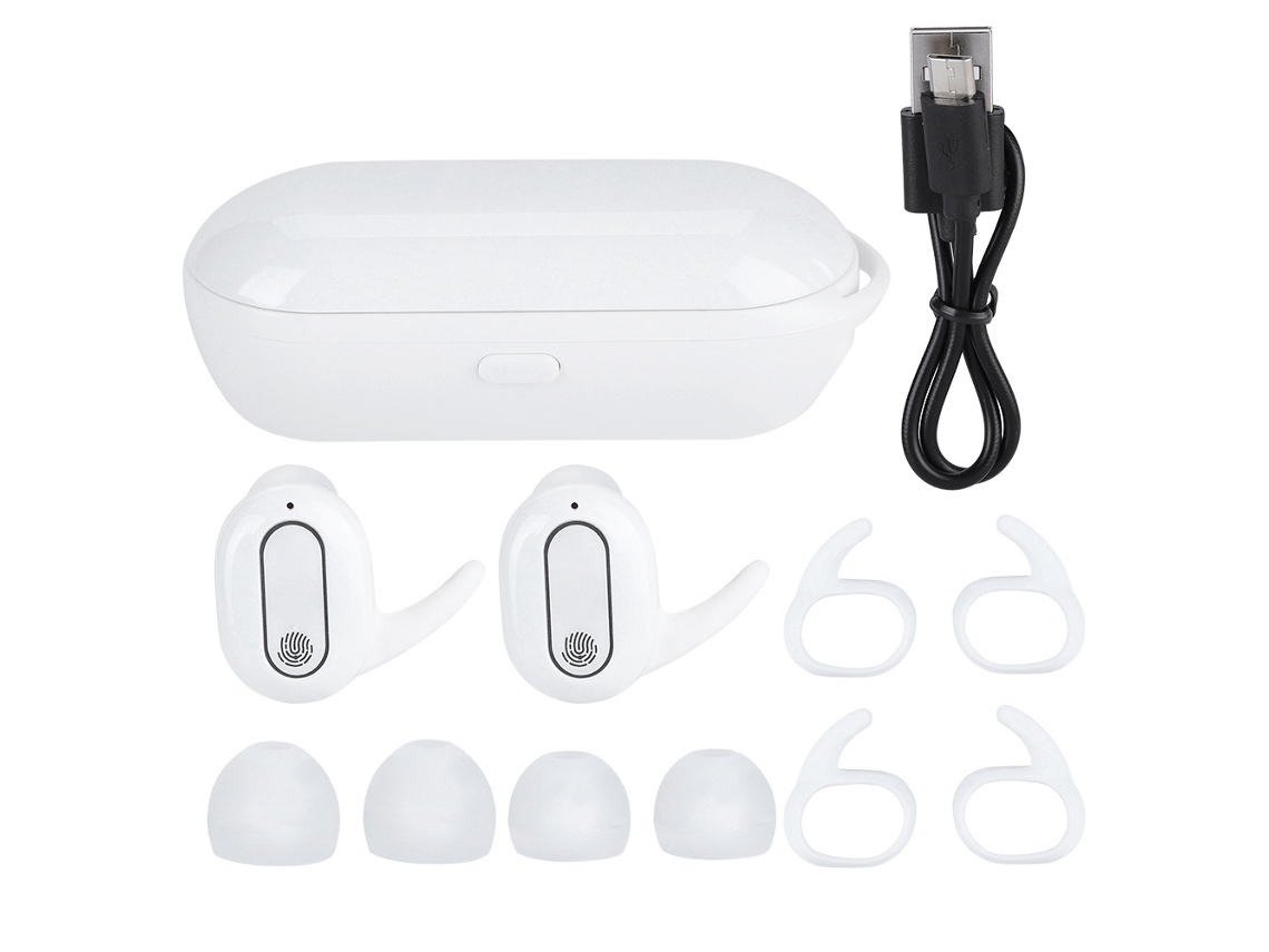 Fones Bluetooth True Wireless EOOCOO (conexão sem fio, carregamento na capa)