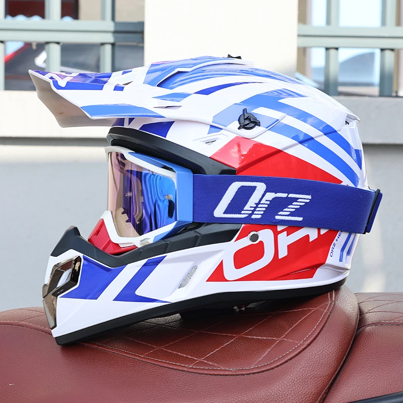 (l) Capacete De Motocross Com Viseira, Certificado Dot, Casco Em Abs, Resistente A Impactos.