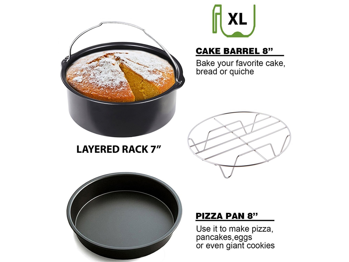 Acessórios Air Fryer LAXISCREED 7 Polegadas 3 Peças