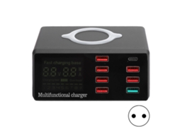Carregador (carregador Usb Com Múltiplas Portas Sem Fio Com Display Digital Inteligente)