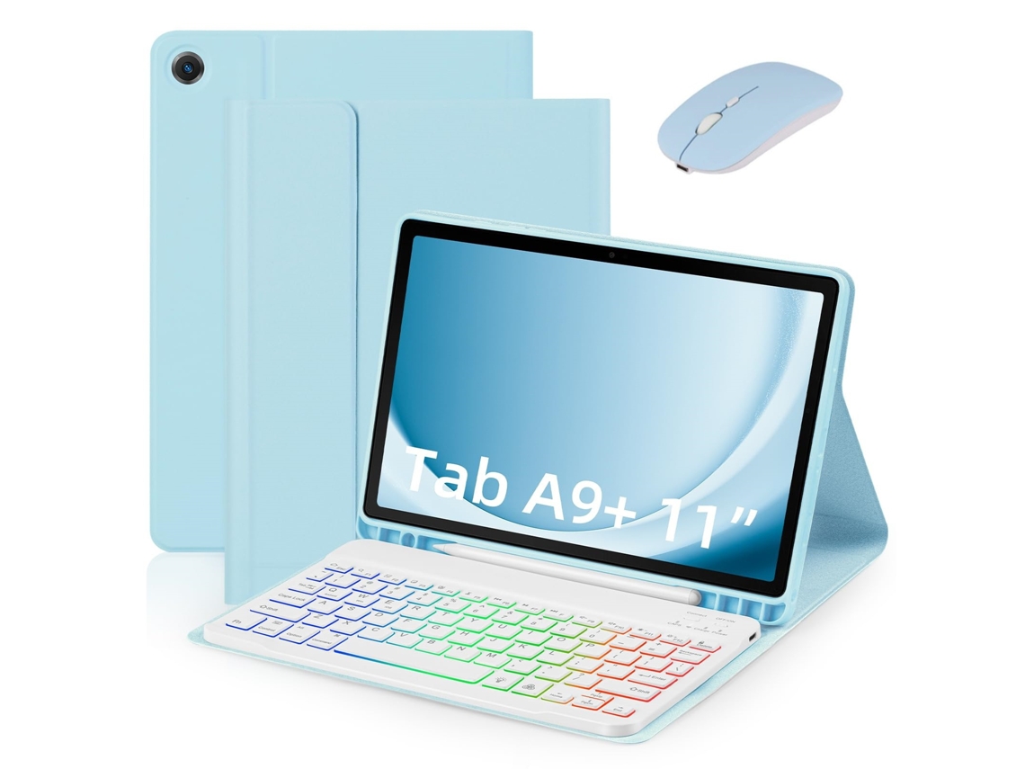 Capa de Teclado Bluetooth para Samsung Tab S7 Plus 12.4 polegadas X800/T970/T730 Teclado RGB retroiluminado com Rato XIAOMOYU