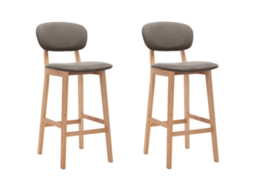 Bar Chair, Bar Chairs Vidaxl Cinzento-acastanhado Tecido (n/a)