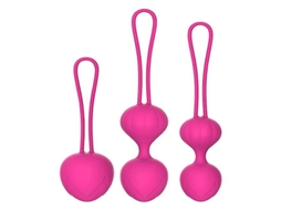 Bolas de Exercício Kegel - Bolas Kegel para Mulheres, Pacote com 3 para Iniciantes e Avançados (Rosa)