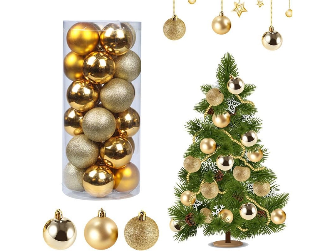 bolas de Natal, 24 unidades, Plástico Inquebrável | S/MARCA
