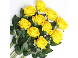 10 Rosas Artificiais de Seda, Rosas em Plena Floração, Buquês de Noiva para Casamentos AQUAFORGE