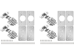 Kit Com 8 Placas De Reparo Para Dobradiças Armário E 4 Fechamento Suave Sobreposição Total Placa