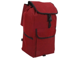 Sacola De Compras Dobrável Oxford Para Carrinho, Vermelha Escura, 55,00 X 32,00 X 24,50 Cm, Tecido Oxford, Para Uso Familiar, Pacote Com 1 Unidade.