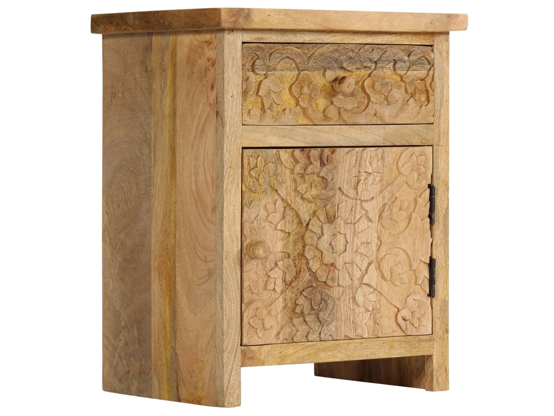 Vidaxl Mesa De Cabeceira Em Madeira De Mangueira Maciça 40x30x50 Cm