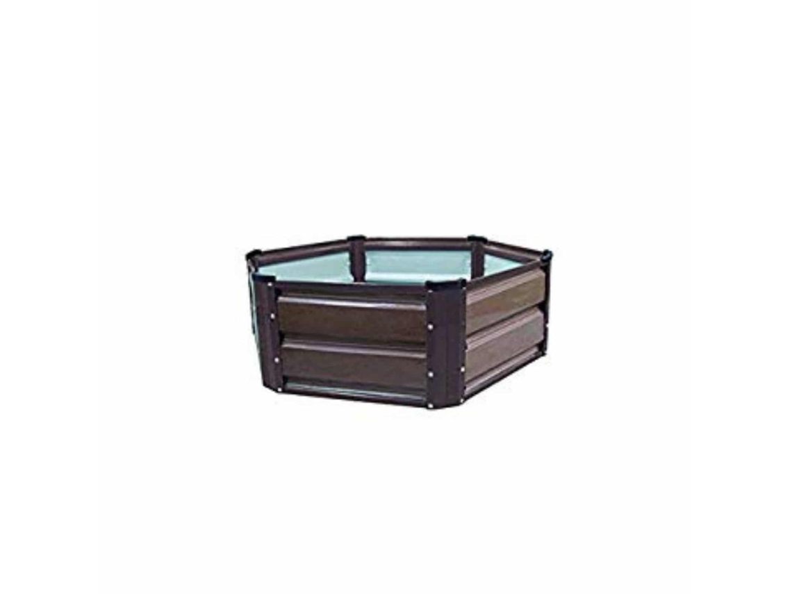 Canteiro de Jardim em Aço Galvanizado GARDIUN Grove Hex II 124x124x26 cm Painéis para Floreira Formato Octogonal Cor Castanho