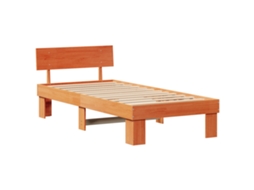 Conjunto 1 Estrutura De Cama Moderna Vidaxl Castanho Madeira De Pinho Maciça (100 X 200 Cm)