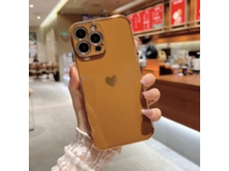 Capa Para Iphone 17 Pro, Cor Marrom Sólida, Com Proteção Cardíaca.