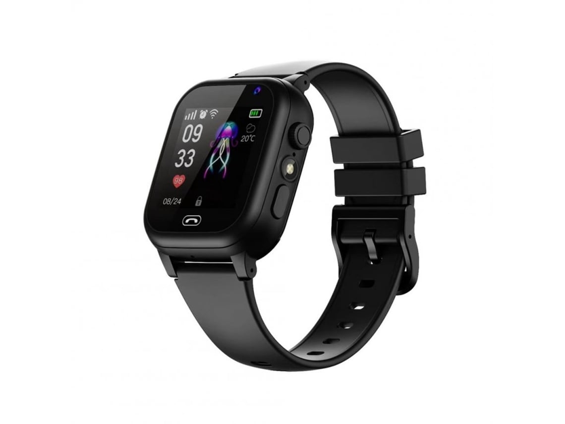 Smartwatch para Crianças, Localização, Chamadas, Pulseira Preta