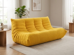 Sofá de 3 lugares, ergonômico, 160x100x72 cm, amarelo, 350 kg