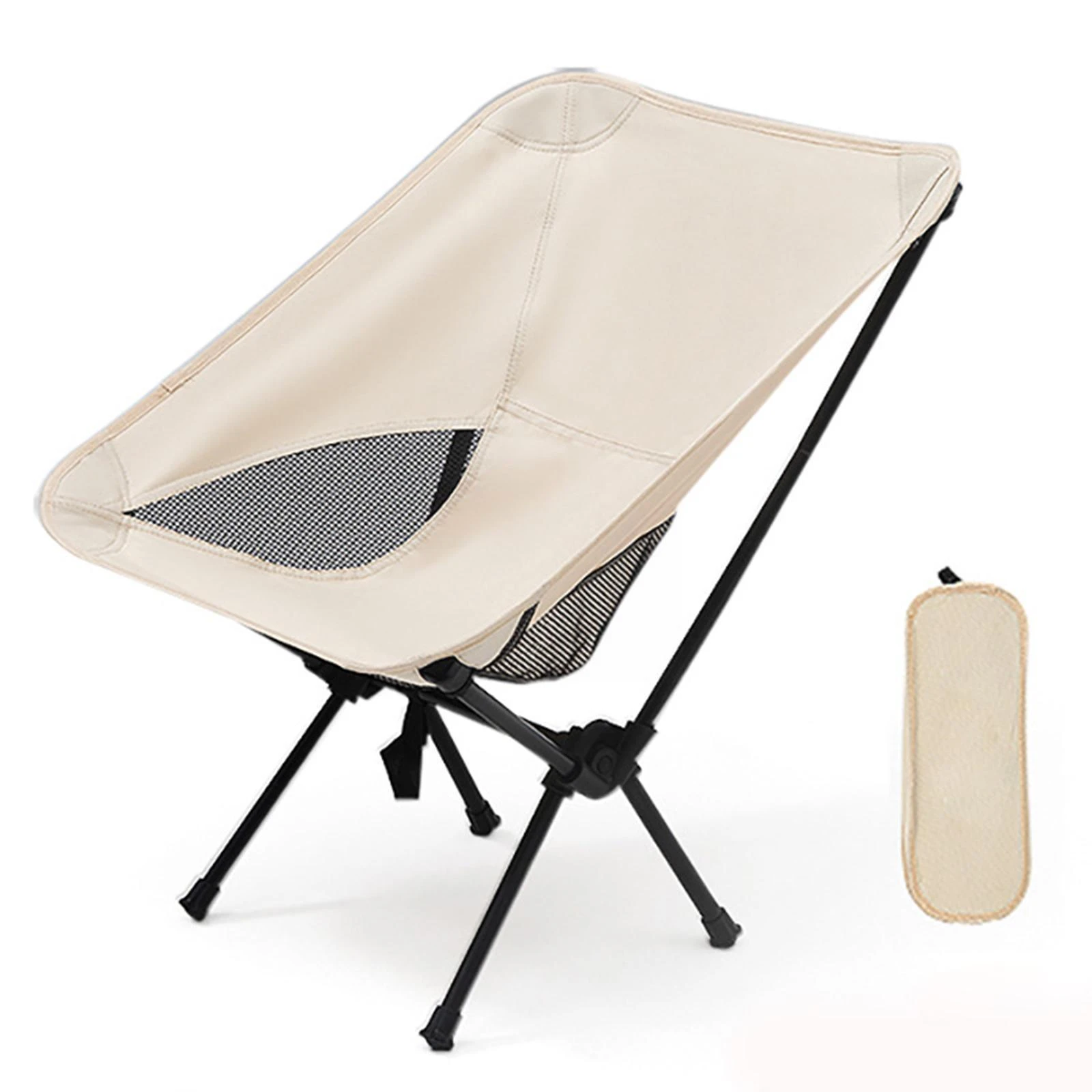 Cadeira de camping dobrável AQUAFORGE, portátil, resistente, tecido Oxford, branca, para pesca