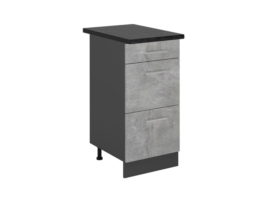 Móvel de cozinha R-Line, 40cm com gavetas, PT Antracite, Betão, Antracite VICCO