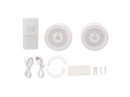 Campainha Semi Fio Primerox, À Prova D'água, Inteligente, com Luz de Indução, Corpo Humano, 58 Músicas, Branco