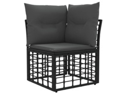 Maison Exclusive - Conjunto De Sofás Para Exterior 5 Pcs Preto E Cinza Escuro