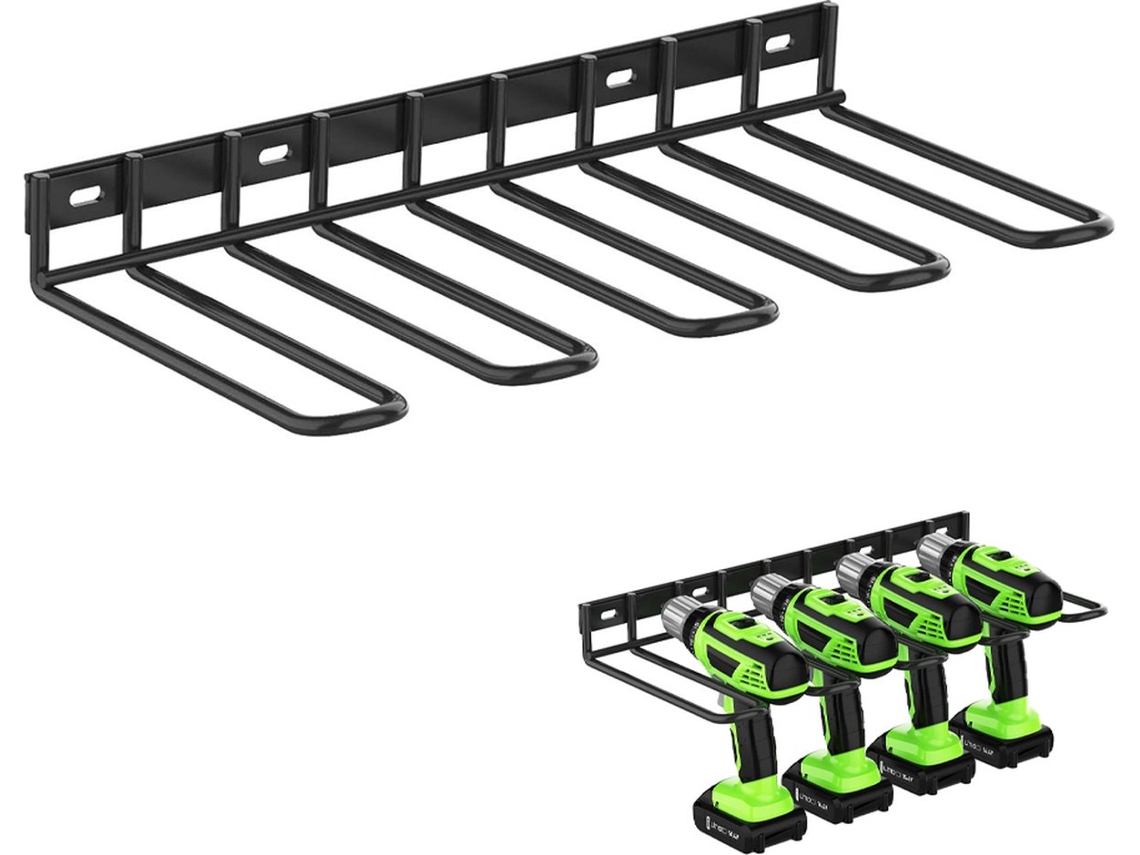 Organizador de Ferramentas Suporte de Parede Suporte para Ferramentas 4 Compartimentos para 4 Ferramentas Elétricas AQUAFORGE