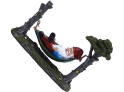 Gnomo de Jardim em Resina com Rede. Figura Decorativa Criativa e Charmosa para Jardim e Gramado. Cor Aleatória CHABERLU