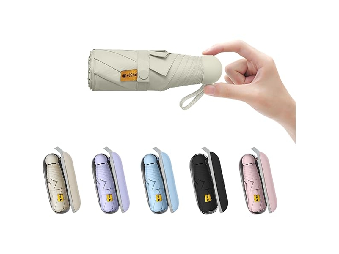 Mini guarda chuva com Capa Compacto e Prático, com Proteção Uv, Leve e Fácil de Transportar, Ideal para Mulheres e Meninas STELASPLEN