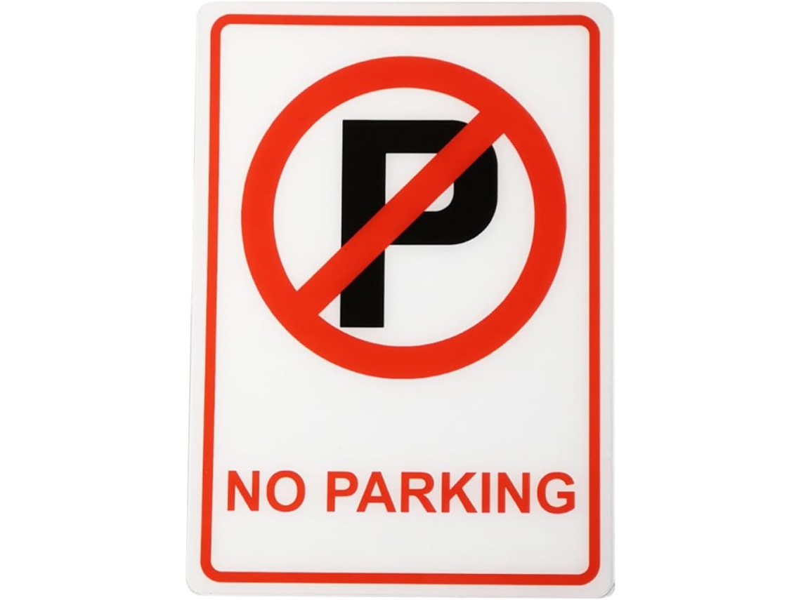 Placa De Proibido Estacionar - Plástico Resistente Às Intempéries - Símbolo
