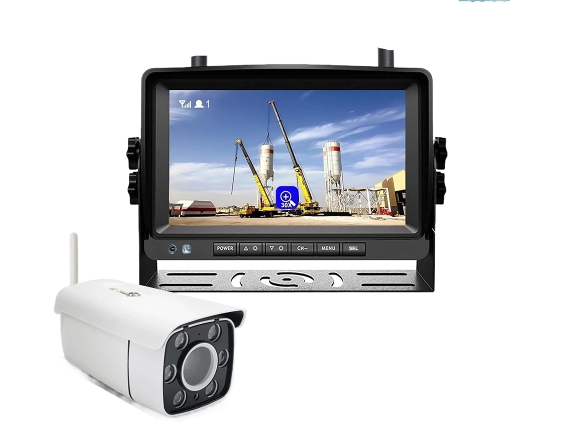 Monitor Ips de 7 Polegadas com Resolução 1080p, Zoom Óptico de 30x e Câmera Sem Fio para Engate de Reboque. SFUSHOS