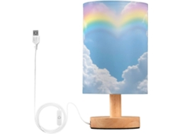 Abajur De Cabeceira Arco Íris Com Porta Usb, Sem Necessidade De Lâmpada, Luz Led Quente Para Quarto, Sala De Estar