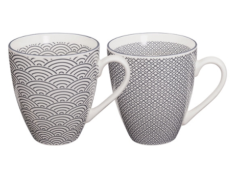 MUG PORCELANA NIPPON GREY (SET 2)