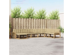 Vidaxl Conjunto De Sofás Para Exterior 8 Unid. Branco E Bege