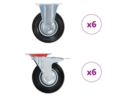 Vidaxl 12 Pcs Rodas 125 Mm
