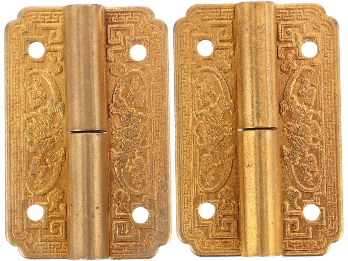 2 Dobradiças Antigas Para Porta De Armário, Ferragens Em Latão,